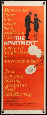 7w668 APARTMENT insert 1960 directed by Billy Wilder, Jack Lemmon, Shirley MacLaine!