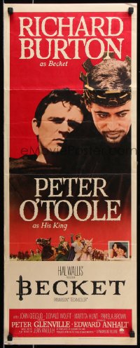 7w680 BECKET insert 1964 Richard Burton in the title role, Peter O'Toole as the King!