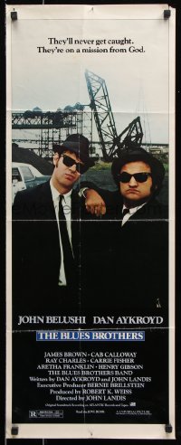 7w697 BLUES BROTHERS insert 1980 John Belushi & Dan Aykroyd are on a mission from God!