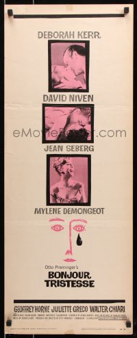 7w700 BONJOUR TRISTESSE insert 1958 Deborah Kerr, Jean Seberg, David Niven, Saul Bass art!