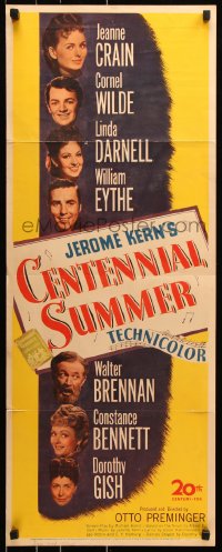 7w711 CENTENNIAL SUMMER insert 1946 cool art of Jeanne Crain, Cornel Wilde, Linda Darnell & cast!