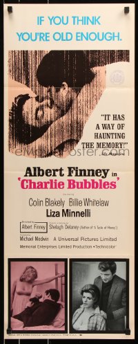 7w712 CHARLIE BUBBLES insert 1968 Albert Finney, Colin Blakely, Billie Whitelaw, 1st Liza Minnelli!