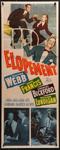 7w741 ELOPEMENT insert 1951 art of Clifton Webb, Anne Francis, Charles Bickford!