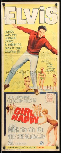 7w770 GIRL HAPPY insert 1965 great image of Elvis Presley dancing, Shelley Fabares, rock & roll!