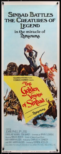 7w775 GOLDEN VOYAGE OF SINBAD int'l insert 1973 Ray Harryhausen, cool fantasy art by Kunstler!