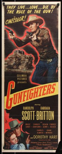7w783 GUNFIGHTERS insert 1947 Randolph Scott & Barbara Britton in Zane Grey's great romance of the West!