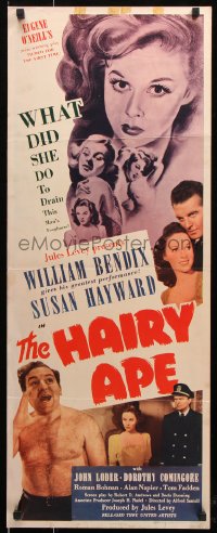 7w784 HAIRY APE insert 1944 written by Eugene O'Neill, William Bendix & Susan Hayward!