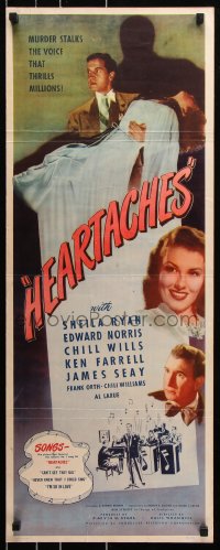 7w789 HEARTACHES insert 1947 Sheila Ryan, Hollywood's top crooner had a top secret!