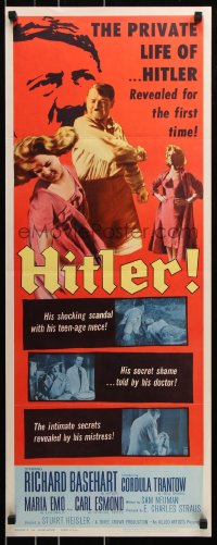 7w794 HITLER insert 1962 Richard Basehart in the title role, Women of Nazi Germany!