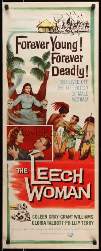 7w830 LEECH WOMAN insert 1960 deadly female vampire drained love & life from every man she trapped!