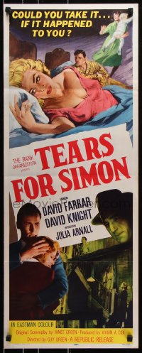 7w834 LOST insert 1956 Scotland Yard, David Farrar, sexy Julia Arnall, Tears for Simon!