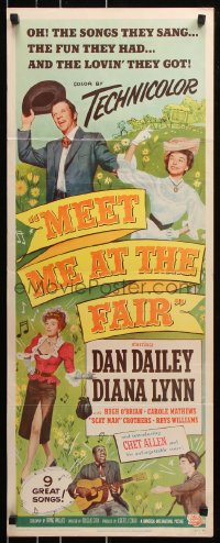 7w850 MEET ME AT THE FAIR insert 1953 Dan Dailey, Diana Lynn, Scatman Crothers, cool musical art!