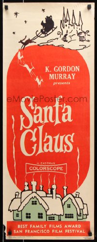 7w917 SANTA CLAUS insert 1960 Christmas photo of Santa & chimney, enchanting world of make-believe!