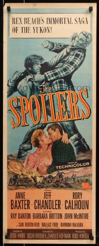 7w941 SPOILERS insert 1956 Anne Baxter, Jeff Chandler, Rory Calhoun, Rex Beach western!