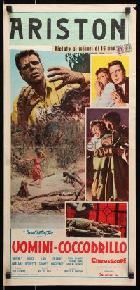 7w552 ALLIGATOR PEOPLE Italian locandina 1959 Lon Chaney, completely different horror images!