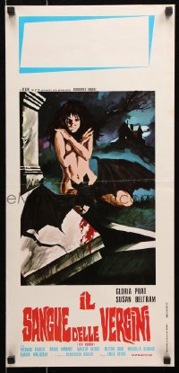 7w557 BLOOD OF THE VIRGINS Italian locandina 1976 Ricardo Bauleo, sexy vampire horror art!