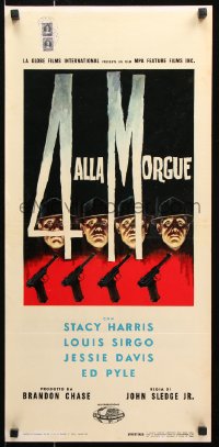 7w579 FOUR FOR THE MORGUE Italian locandina 1963 Stacy Harris, brutal killings, Carlantonio Longi!