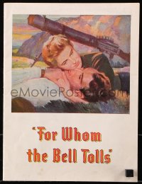7x314 FOR WHOM THE BELL TOLLS souvenir program book 1943 Seguso & Groesbeck art of Cooper & Bergman!