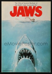 7x359 JAWS souvenir program book 1975 Roy Scheider, Richard Dreyfuss, Robert Shaw & shark!