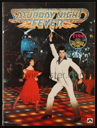 7x432 SATURDAY NIGHT FEVER souvenir program book 1977 disco dancer John Travolta, includes record!