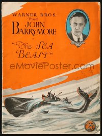 7x434 SEA BEAST souvenir program book 1926 John Barrymore as Moby Dick's unauthorized Captain Ahab!