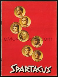 7x448 SPARTACUS softcover souvenir program book 1961 classic Kubrick, art of top cast on gold coins!