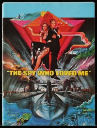 7x449 SPY WHO LOVED ME souvenir program book 1977 Peak art of James Bond, includes promo brochure!