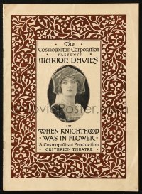7x486 WHEN KNIGHTHOOD WAS IN FLOWER souvenir program book 1922 Marion Davies engaged to Louis XII!