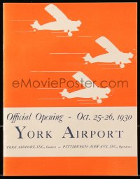 7x495 YORK AIRPORT souvenir program book 1930 cool deco airplane art & vintage ads!