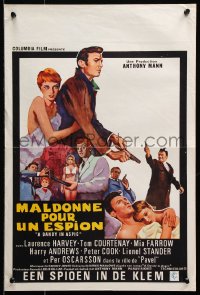 7y299 DANDY IN ASPIC Belgian 1968 Laurence Harvey & Anthony Mann, Mia Farrow, spy thriller!