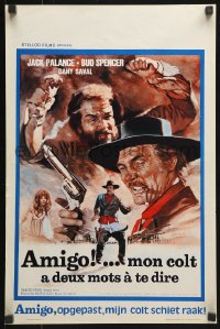 7y328 IT CAN BE DONE, AMIGO Belgian 1972 Yves Thos art of Jack Palance & Bud Spencer!