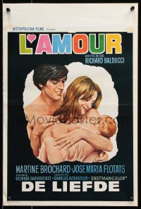 7y335 L'AMOUR Belgian 1970 Richard Balducci, art of naked coupe with baby!