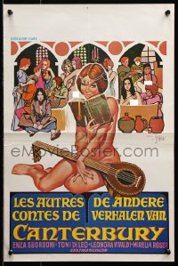 7y362 OTHER CANTERBURY TALES Belgian 1972 art of sexy naked girl with sitar by Sandro Symeoni!