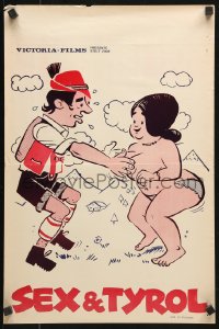 7y368 SEX & TYROL Belgian 1960s sexploitation, wacky artwork!