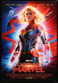 7y003 CAPTAIN MARVEL int'l French language advance DS 1sh 2019 Brie Larson in the title role!