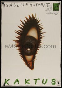 7y225 CACTUS East German 23x32 1989 Isabelle Huppert, artwork of cactus eye by Ernst!