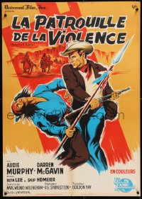 7y799 BULLET FOR A BADMAN French 22x32 1964 cowboy Audie Murphy is framed for murder by McGavin!