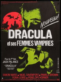 7y814 DRACULA French 23x31 1976 close-up Boumendil art of vampire Jack Palance!