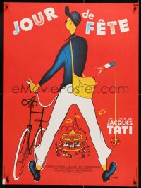 7y833 JOUR DE FETE French 23x31 R1970s Jacques Tati's The Big Day, French postman comedy!