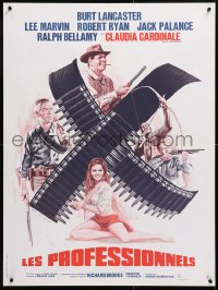 7y863 PROFESSIONALS French 24x32 R1970s Mascii art of Lancaster, Lee Marvin & Claudia Cardinale!