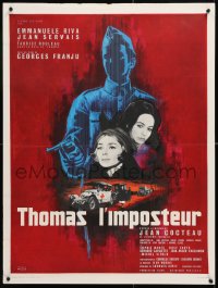 7y882 THOMAS THE IMPOSTOR French 24x32 1964 Jean Cocteau, Thomas l'imposteur, Jean Mascii art!