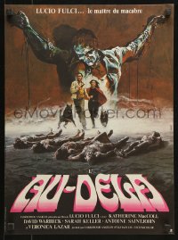 7y908 BEYOND French 15x21 1981 Lucio Fulci, disturbing horror artwork by Konkols!