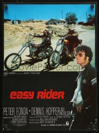 7y930 EASY RIDER French 16x22 R1980s Peter Fonda, motorcycle biker classic directed by Dennis Hopper