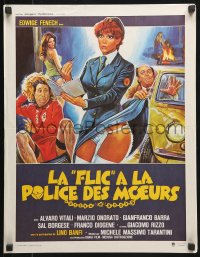 7y953 POLICEWOMAN ON THE PORNO SQUAD French 17x22 1979 art of sexy Edwige Fenech in lingerie & uniform!