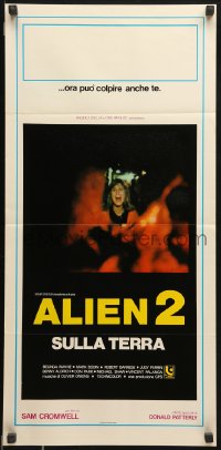 7y656 ALIEN 2 Italian locandina 1980 Italian sci-fi ripoff unrelated to first Alien, wacky!