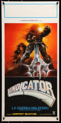 7y695 IRONMASTER teaser Italian locandina 1983 Umberto Lenzi, Enzo Sciotti fantasy art!