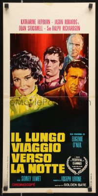 7y699 LONG DAY'S JOURNEY INTO NIGHT Italian locandina 1968 Hepburn, Richardson, Tarantelli art!