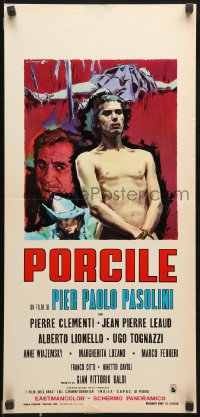 7y715 PIGPEN Italian locandina 1969 Pasolini, completely different art by Angelo Cesselon!