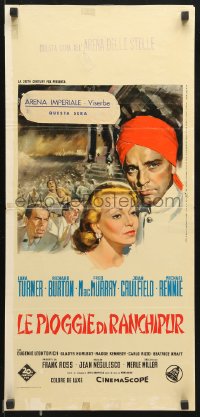 7y720 RAINS OF RANCHIPUR Italian locandina R1960s Lana Turner, Richard Burton, rains couldn't wash their sin away!