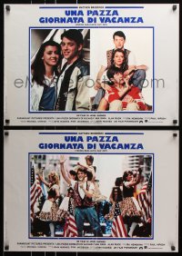7y777 FERRIS BUELLER'S DAY OFF group of 5 Italian 18x26 pbustas 1987 Broderick in Hughes' classic!